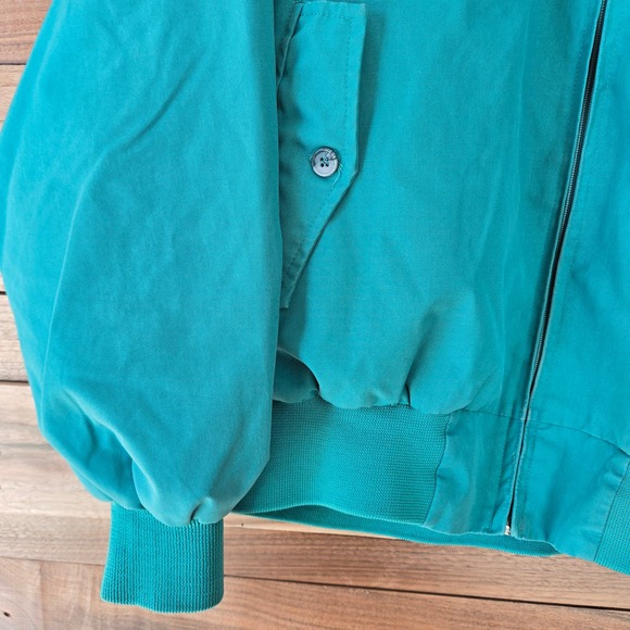VTG 80s American Eagle Mens Bomber Jacket Windbreaker XL Teal Blue Green Retro - Picture 2 of 11